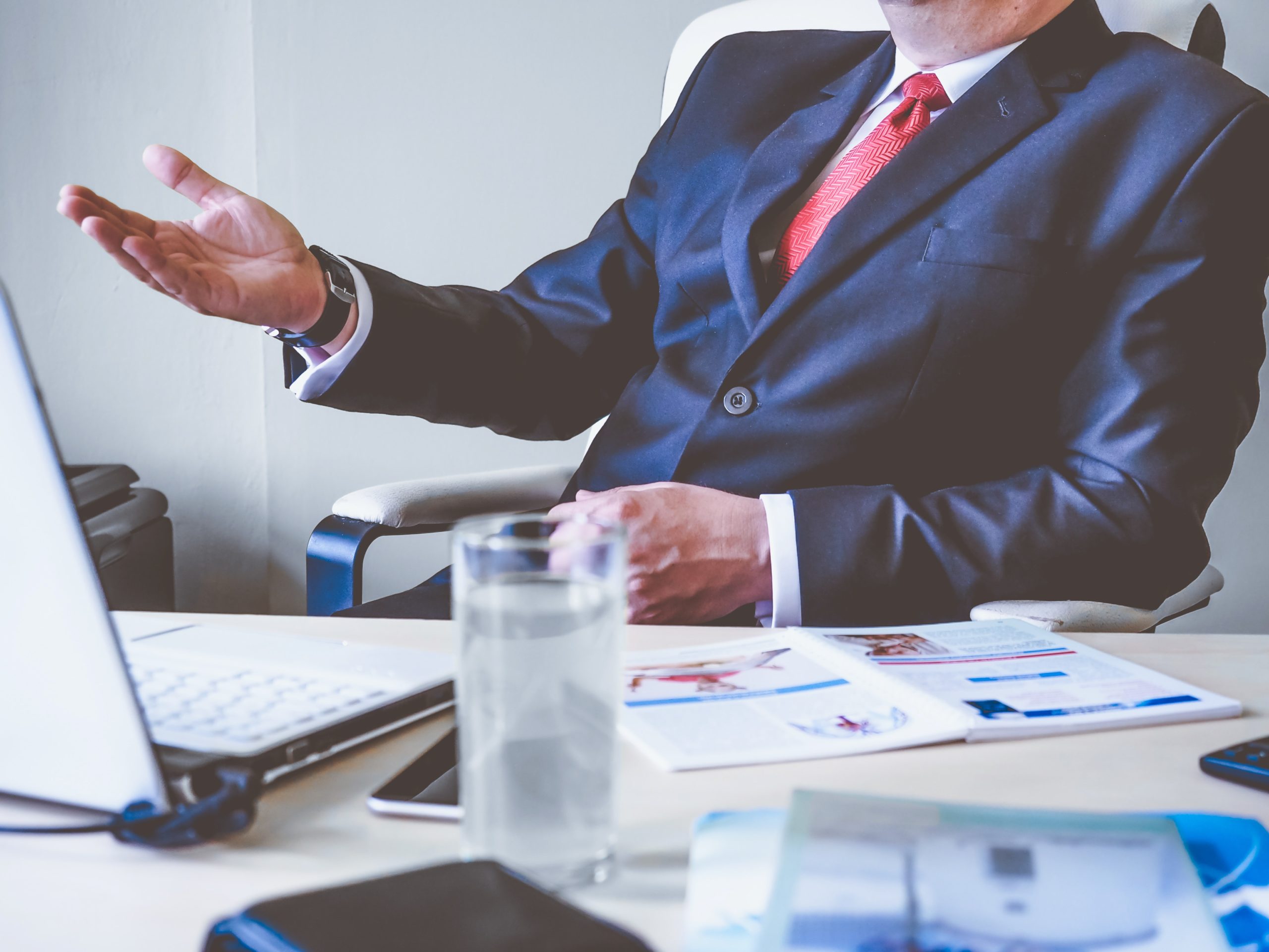 man sitting at desk