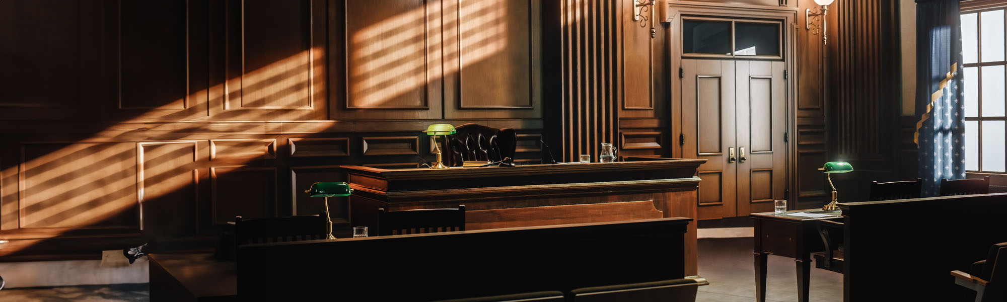 empty american style courtroom