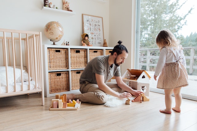 man with daughter